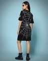 Shop Women's Black Amazing Spiderman Graphic Printed Oversized Dress-Design