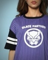 Shop Women's Blue Black Panther Jersey Graphic Printed Oversized T-shirt