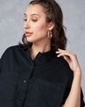 Shop Women's Black Oversized Cropped Shirt