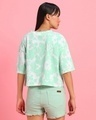 Shop Women's Green & White Tie & Dye Oversized Crop Top-Design