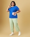 Shop Women's Blue Boyfriend Plus Size T-shirt-Full