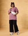 Shop Women's Purple Boyfriend Fit Plus Size T-shirt-Full