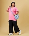 Shop Women's Pink Plus Size Boyfriend T-shirt-Full