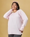 Shop Women's Pink Oversized Plus Size T-shirt-Front