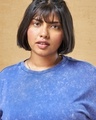 Shop Women's Blue Oversized Plus Size Acid Wash T-shirt