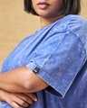 Shop Women's Blue Oversized Plus Size Acid Wash T-shirt