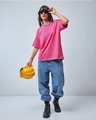 Shop Women's Pink Oversized T-shirt