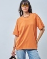 Shop Women's Orange Oversized T-shirt-Front