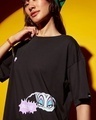 Shop Women's Black Pure Evil Graphic Printed Oversized T-shirt