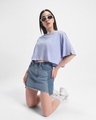 Shop Women's Purple Oversized Short Top-Front