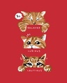 Shop Women's Red Cutie Cats Graphic Printed Boyfriend T-shirt-Full