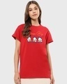 Shop Women's Red Dream Big Ducks (DL) Graphic Printed Boyfriend T-shirt-Front