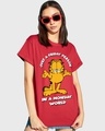 Shop Women's Red Friday Garfield Graphic Printed Boyfriend T-shirt-Front