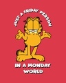 Shop Women's Red Friday Garfield Graphic Printed Boyfriend T-shirt-Full