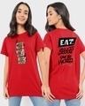 Shop Women's Red Groot Munching (GOTGL) Graphic Printed Boyfriend T-shirt-Front