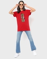 Shop Women's Red Groot Munching (GOTGL) Graphic Printed Boyfriend T-shirt-Full