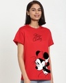 Shop Women's Red Stay Classy Minnie (DL) Graphic Printed Boyfriend T-shirt-Front