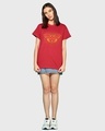 Shop Women's Red Wonder Woman Gold Plated Logo (DCL) Printed Boyfriend T-shirt-Design
