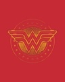 Shop Women's Red Wonder Woman Gold Plated Logo (DCL) Printed Boyfriend T-shirt-Full