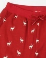 Shop Women Reindeer All Over Printed Red Jogger