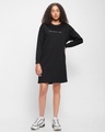 Shop Women's Black Robo Ted Greaphic Printed Oversized Dress-Full