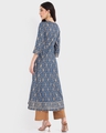 Shop Women's Blue Printed 3/4th Sleeve Ethnic Dress-Design