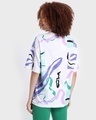 Shop Women's White Abstract Printed Oversized T-shirt-Design