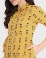 Shop Women's Mustard All Over Printed Kurti Dress