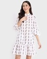 Shop Women's White All Over Printed Kurti Dress-Front