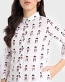 Shop Women's White All Over Printed Kurti Dress