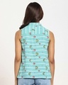 Shop Women's All Over Printed Sleeveless Casual Blue Shirt-Design