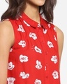 Shop Women's All Over Printed Sleeveless Casual Red Shirt