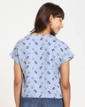 Shop Women's Blue V-Neck AOP Casual Shirt-Full