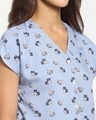 Shop Women's Blue V-Neck AOP Casual Shirt