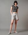 Shop Women's Grey All Over Printed Plus Size Boxer Shorts