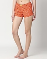 Shop Pack of 2 Women's Black & Orange All Over Printed Boxer Shorts-Full