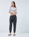 Shop Women's Black All Over Printed Pyjamas-Full