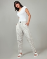 Shop Women's Grey All Over Printed Plus Size Pyjamas-Full
