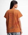 Shop Women's Apricot Orange Soaring Swag Graphic Printed Boyfriend T-shirt-Front
