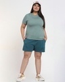 Shop Women's Green Plus Size Shorts-Full
