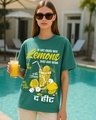 Shop Women's Aventurine Green Lemonade Graphic Printed Oversized T-shirt-Front