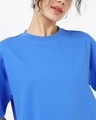 Shop Women's Azure Blue Oversized T-shirt