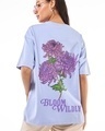 Shop Women's Baby Lavender Bloom Wildly Graphic Printed Oversized T-shirt-Front