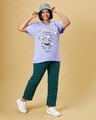 Shop Women's Baby Lavender Express Your Vibe Graphic Printed Boyfriend Plus Size T-shirt-Full