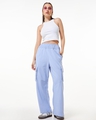 Shop Women's Baby Lavender Flared Cargo Track Pants-Full