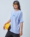 Shop Women's Baby Lavender Heat Waves Graphic Printed Oversized T-shirt-Full