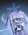 Shop Women's Baby Lavender Katara Graphic Printed Oversized T-shirt-Front