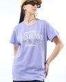 Shop Women's Baby Lavender Looney Bunny Graphic Printed Boyfriend T-shirt-Front