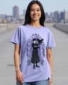 Shop Women's Baby Lavender Smell Of Sorrow Graphic Printed Boyfriend T-shirt-Front