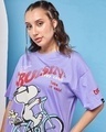 Shop Women's Baby Lavender Snoopy Cruisin Graphic Printed Oversized T-shirt